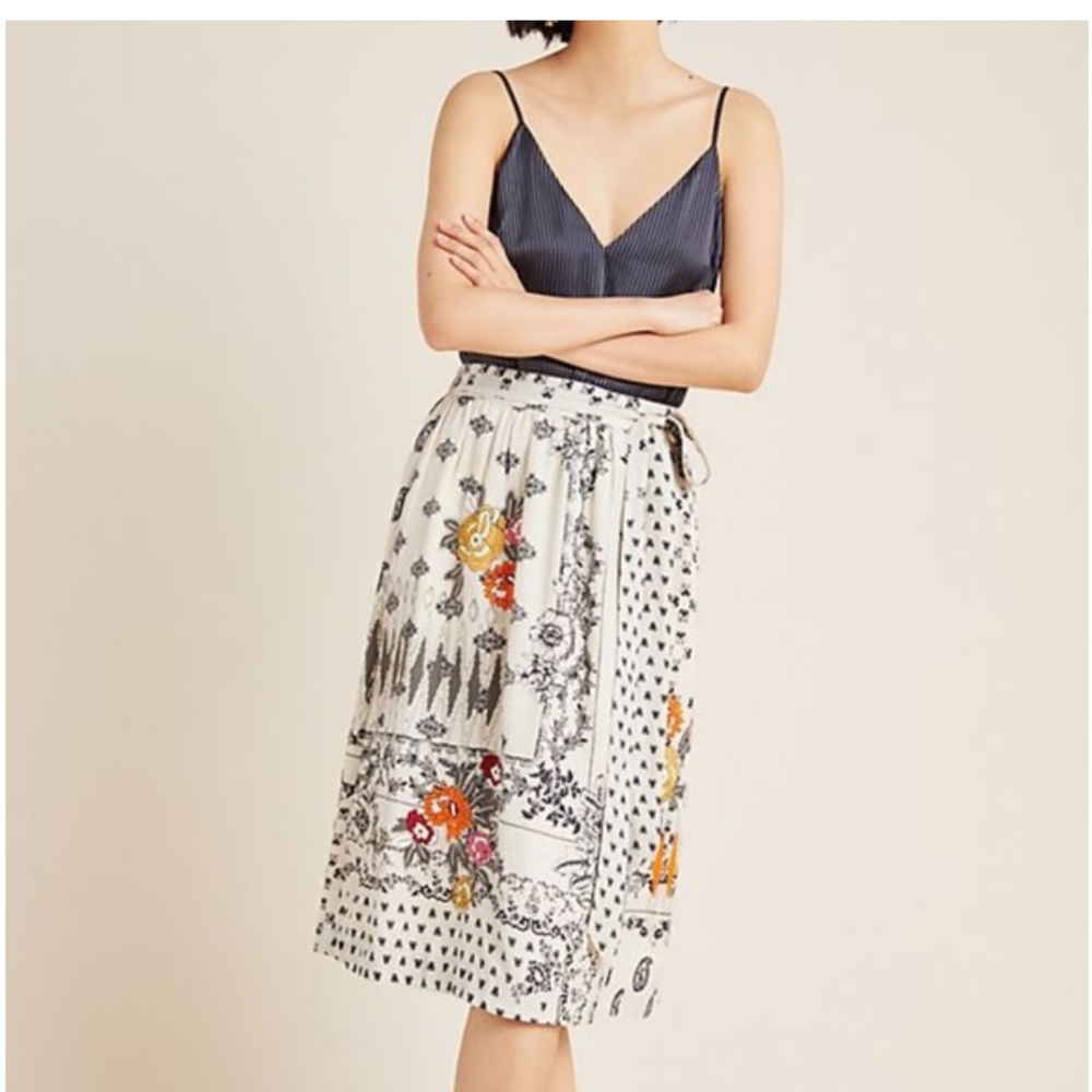 Anthropologie Embroidered skirt